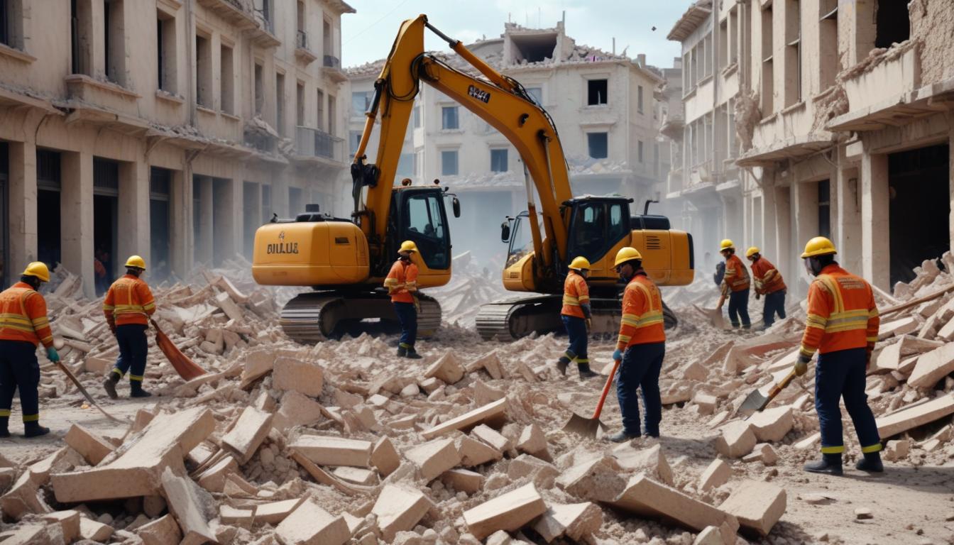 Kilis'te Deprem Sonrası Enkaz Temizleme Faaliyetleri Başladı